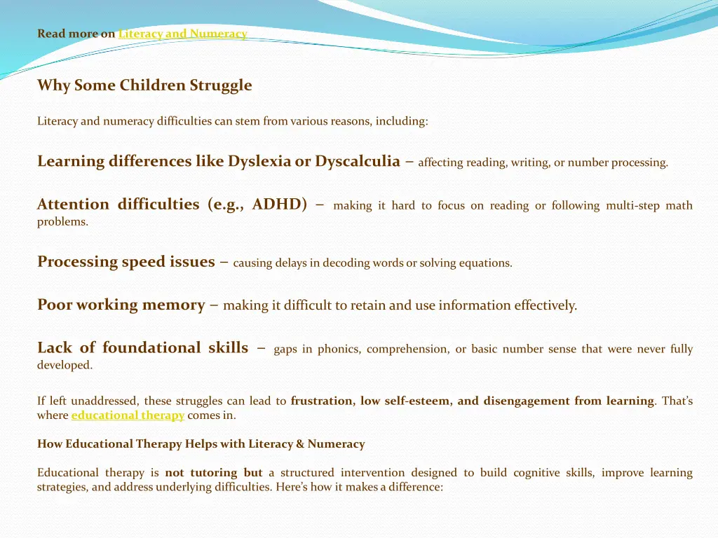 read more on literacy and numeracy