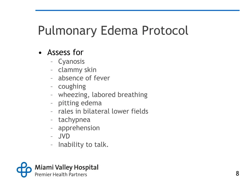 pulmonary edema protocol