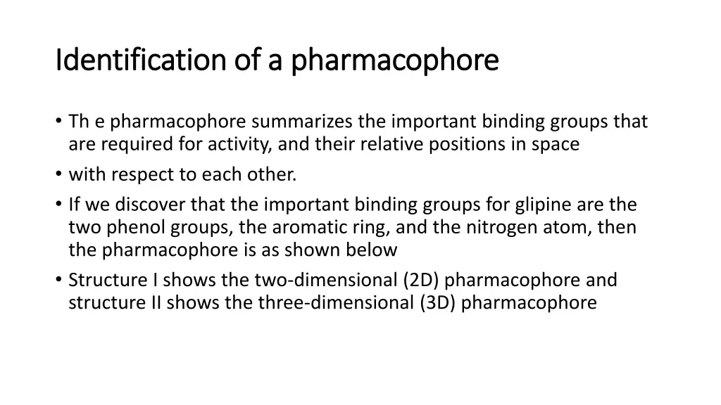 identification of a pharmacophore identification