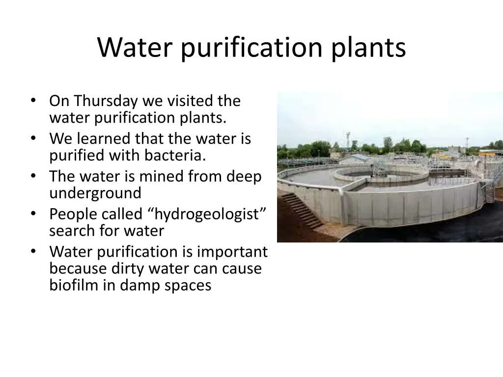 water purification plants