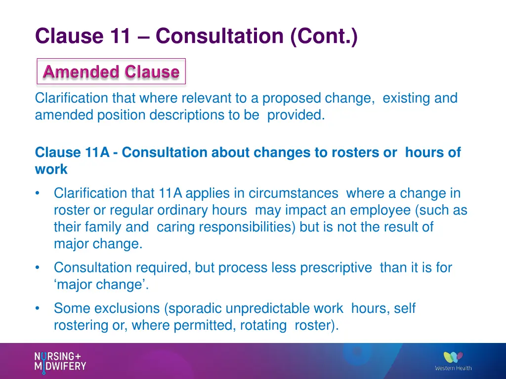 clause 11 consultation cont