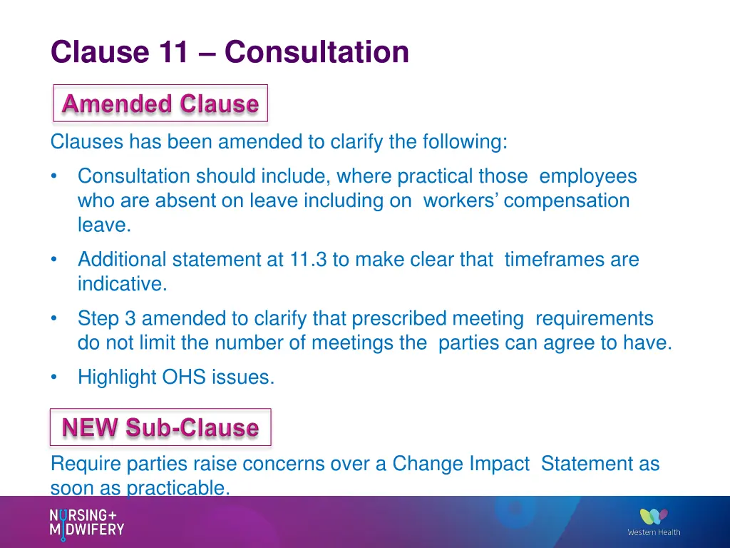 clause 11 consultation