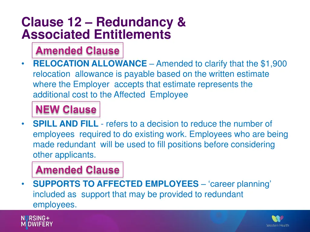 clause 12 redundancy associated entitlements