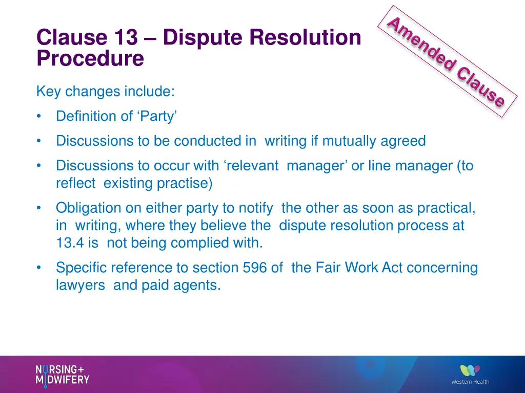 clause 13 dispute resolution procedure