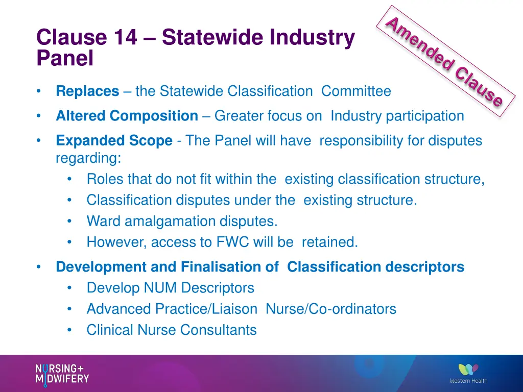 clause 14 statewide industry panel replaces