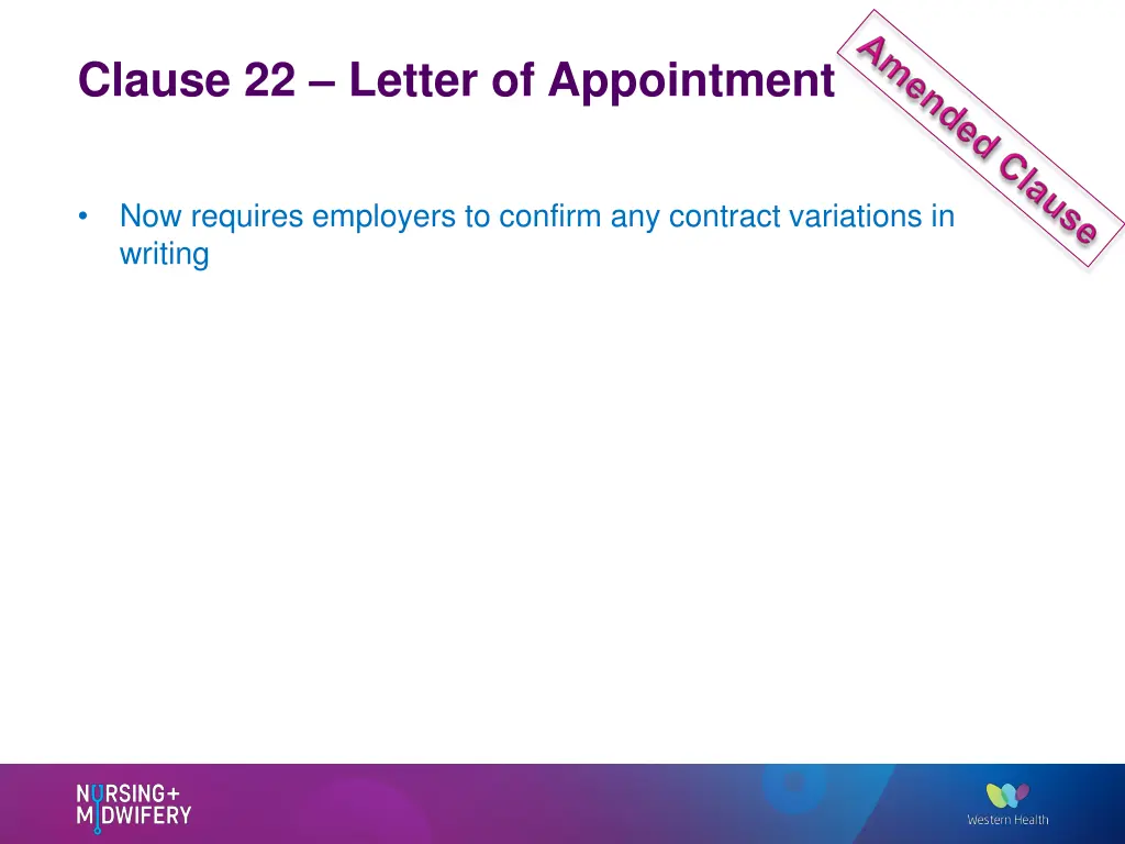 clause 22 letter of appointment