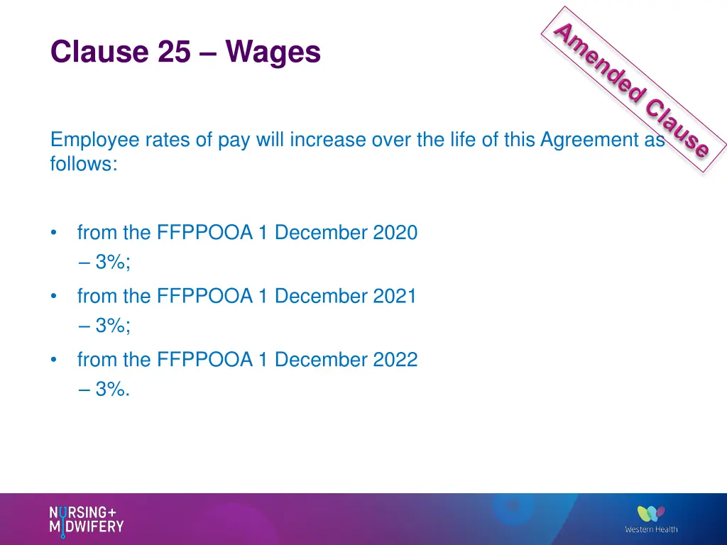 clause 25 wages