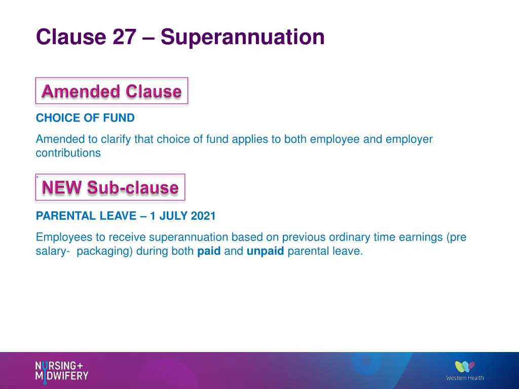 clause 27 superannuation