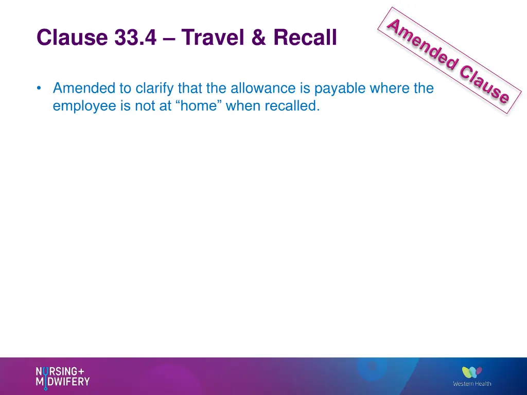 clause 33 4 travel recall