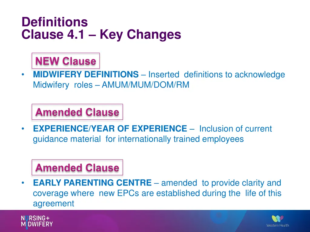 definitions clause 4 1 key changes