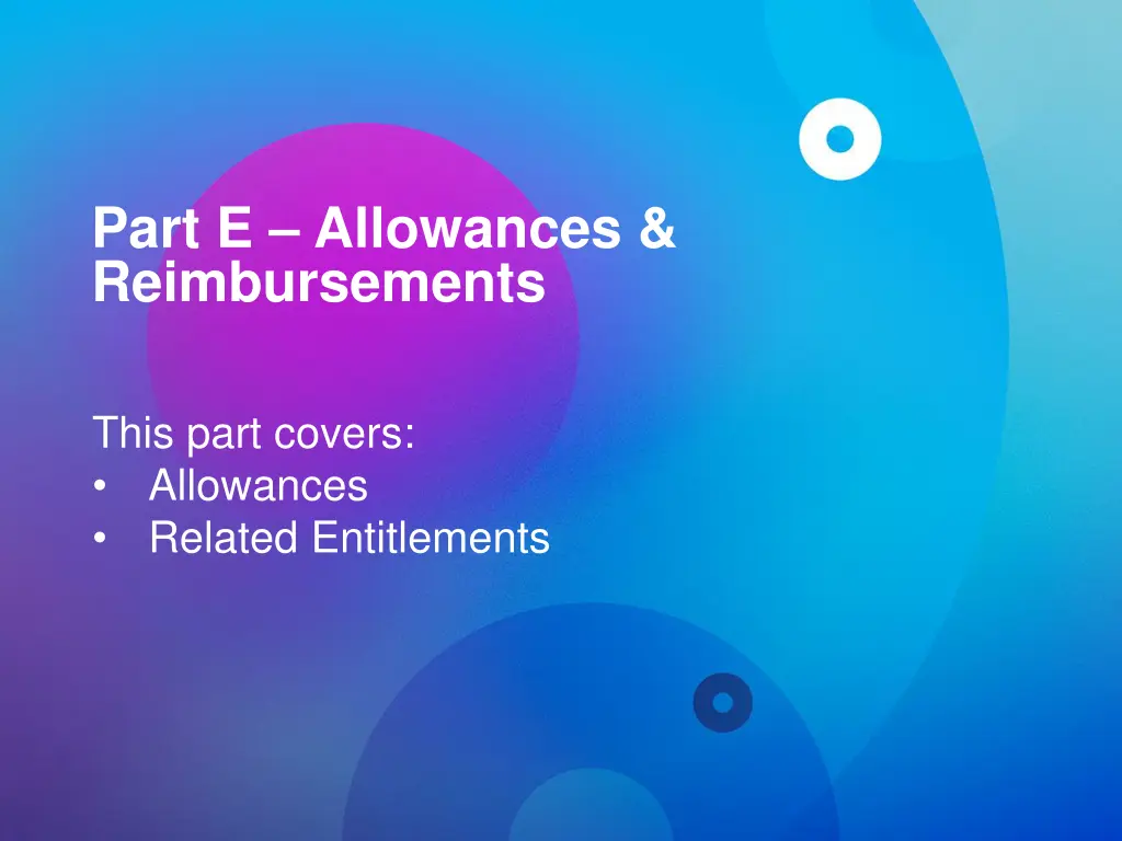part e allowances reimbursements