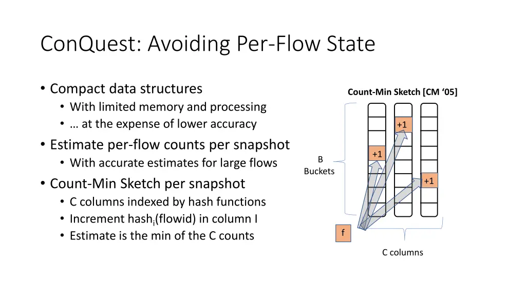 conquest avoiding per flow state