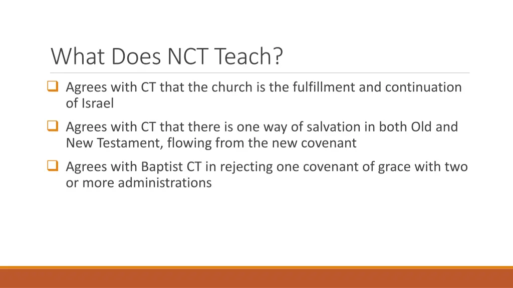 what does nct teach