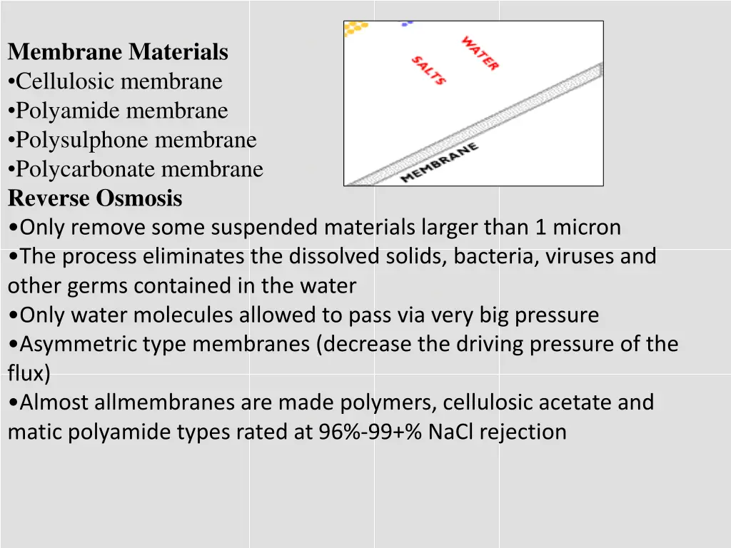 membrane materials cellulosic membrane polyamide