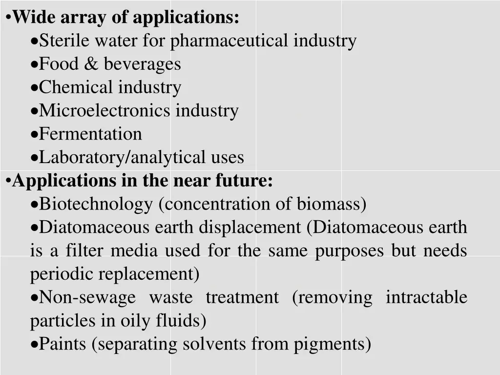 wide array of applications sterile water