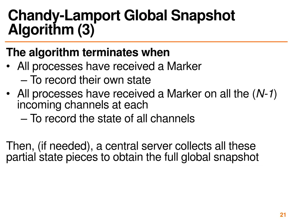 chandy lamport global snapshot algorithm 3