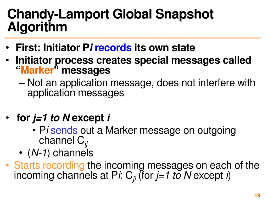 chandy lamport global snapshot algorithm
