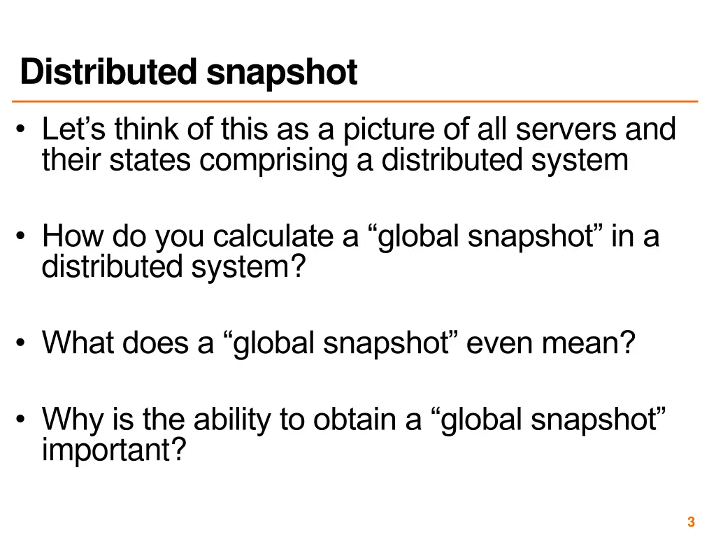 distributed snapshot