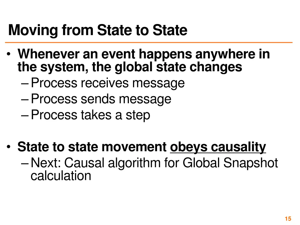 moving from state to state
