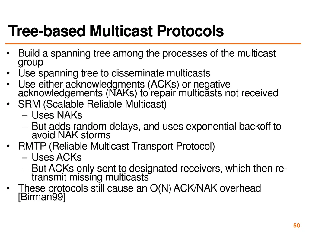 tree based multicast protocols