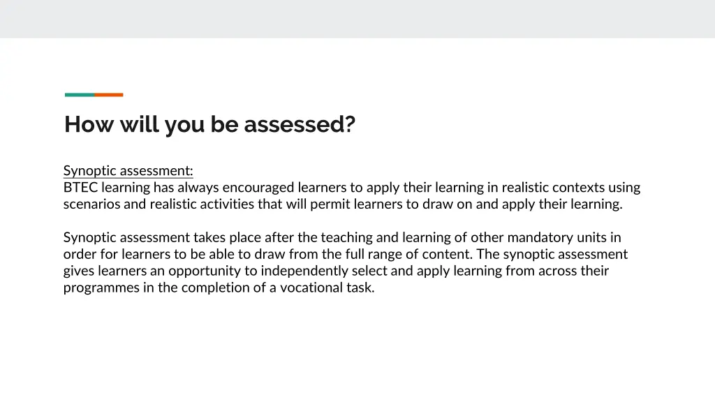 how will you be assessed 2