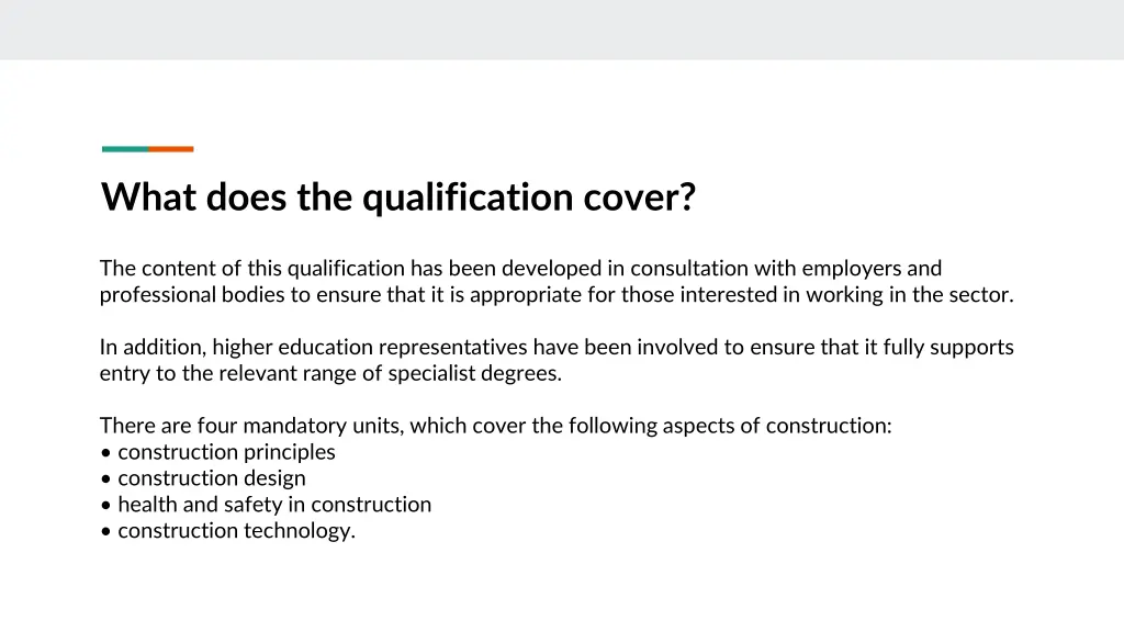 what does the qualification cover