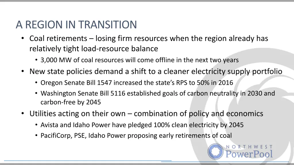 a region in transition