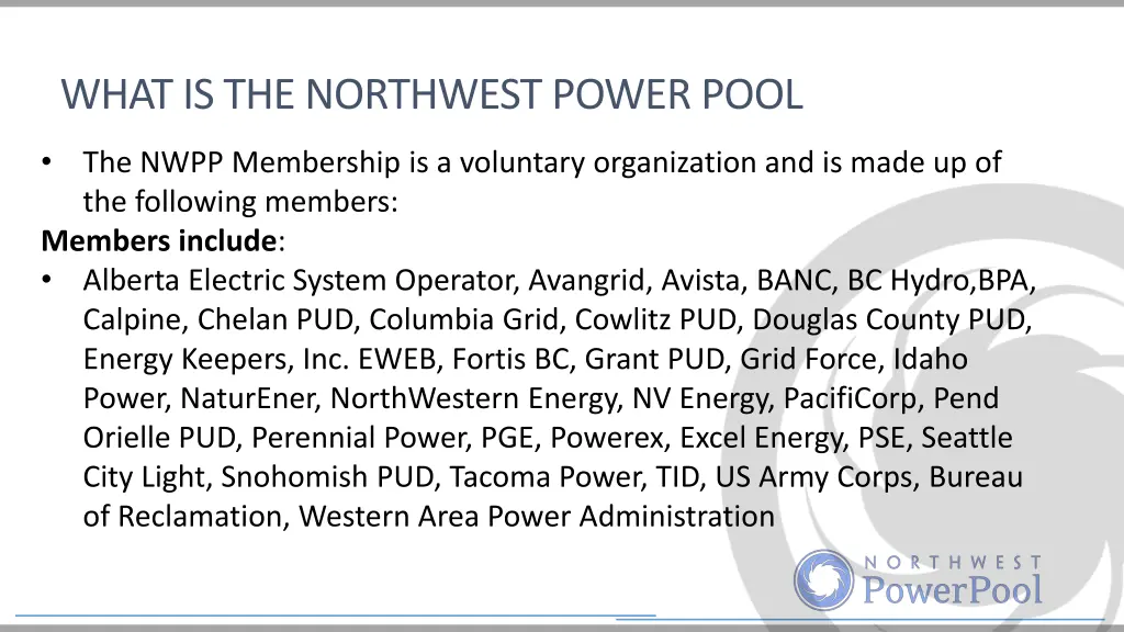 what is the northwest power pool 1