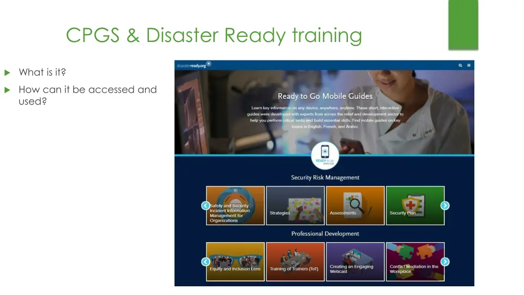 cpgs disaster ready training