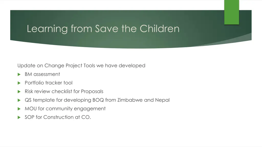 learning from save the children