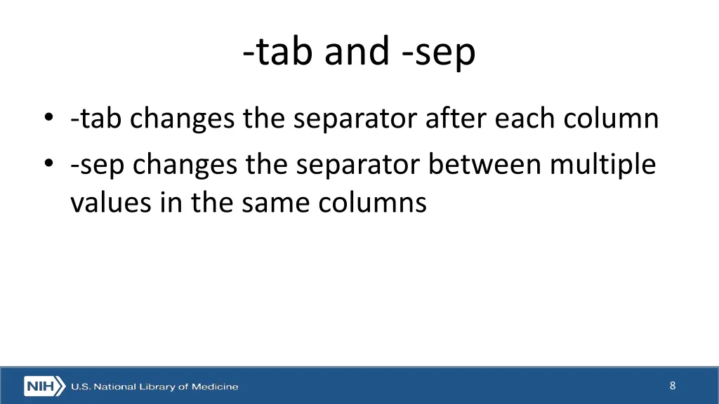 tab and sep