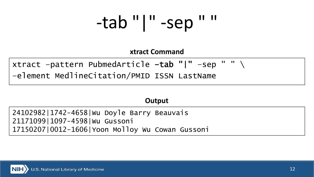 tab sep