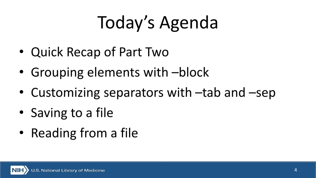today s agenda