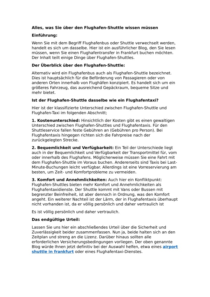 alles was sie ber den flughafen shuttle wissen