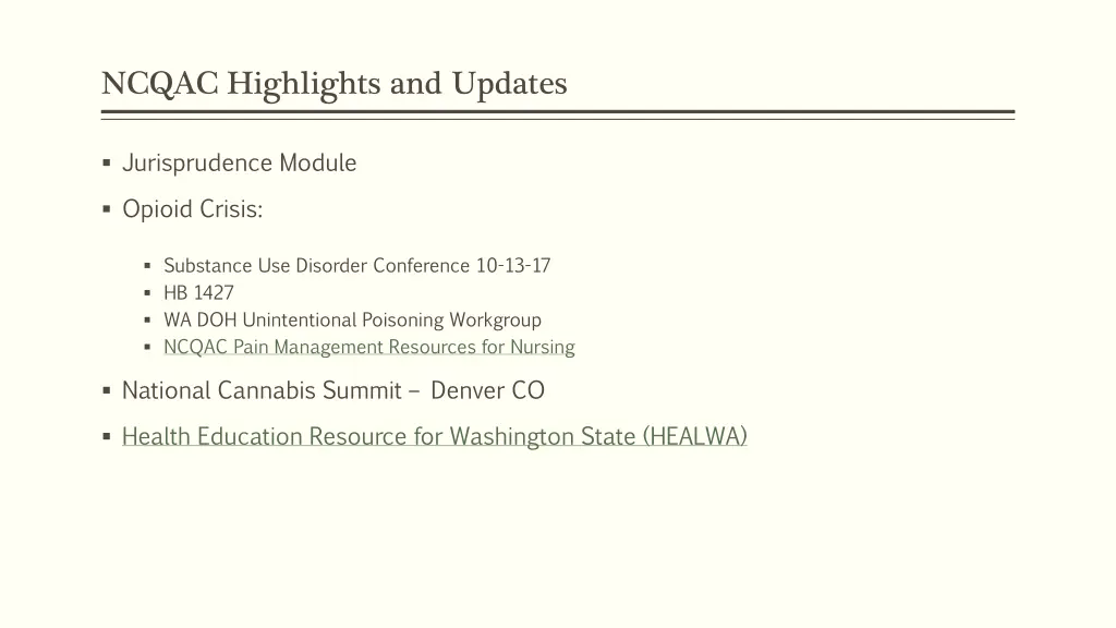 ncqac highlights and updates 2