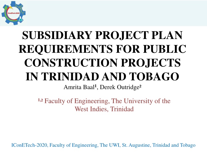 subsidiary project plan requirements for public