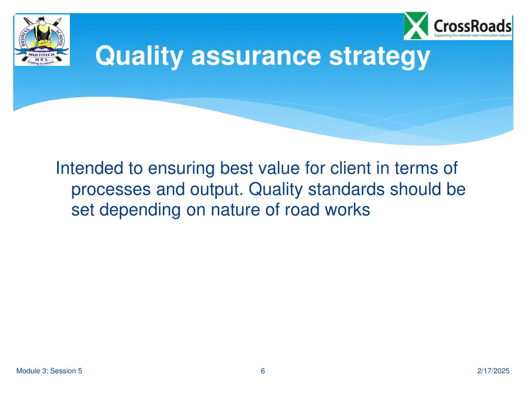 quality assurance strategy