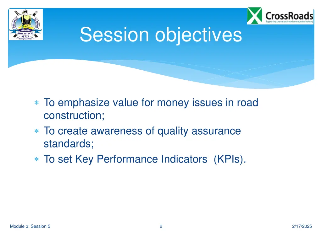 session objectives