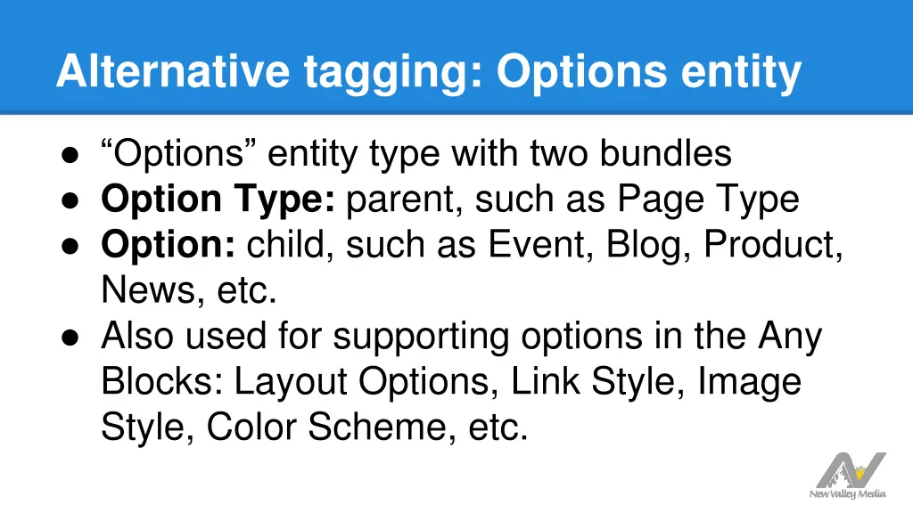 alternative tagging options entity