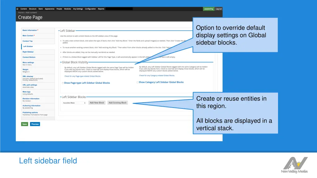 option to override default display settings