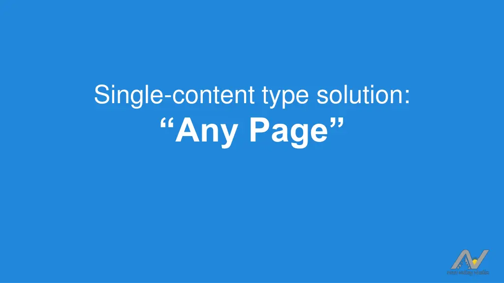 single content type solution any page