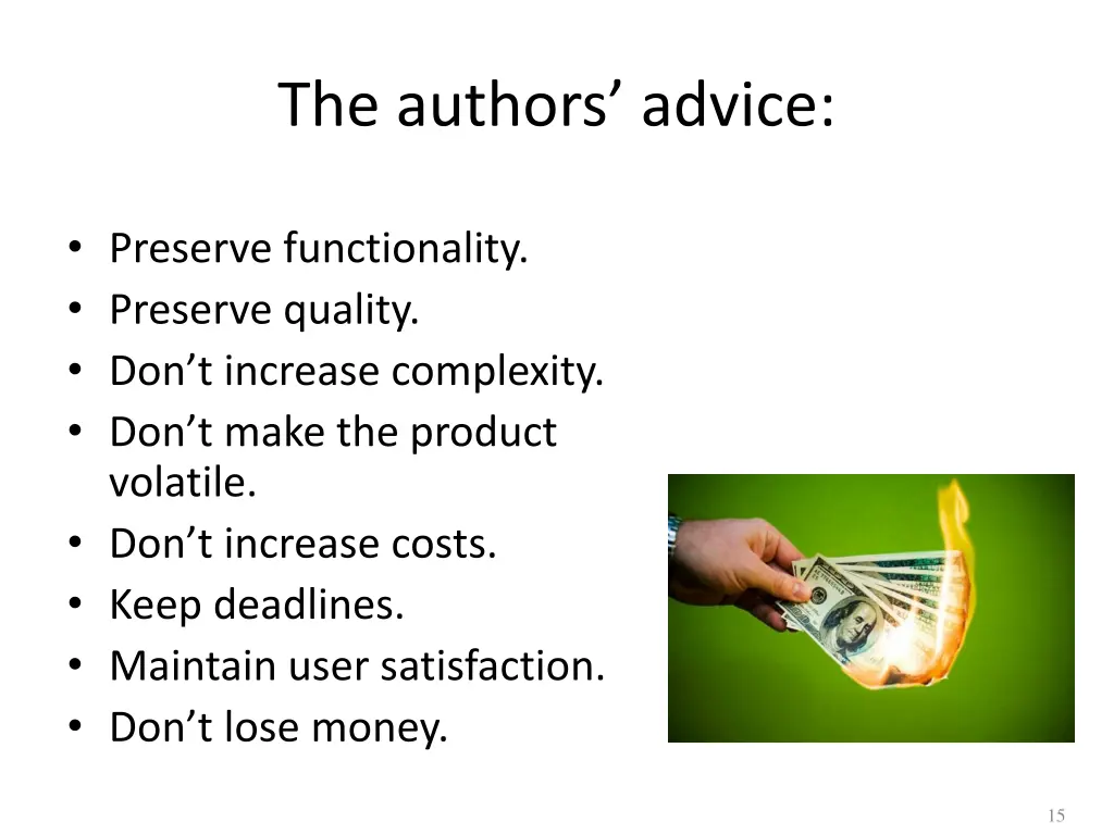 the authors advice