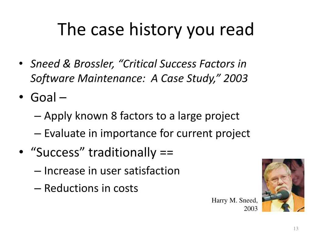 the case history you read