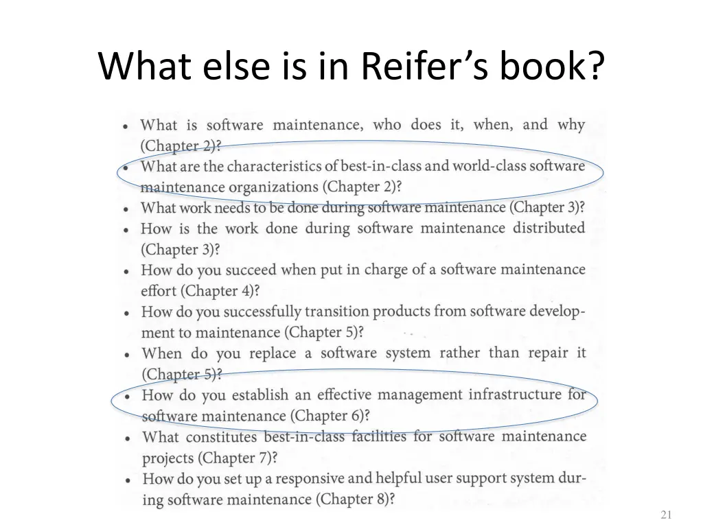what else is in reifer s book