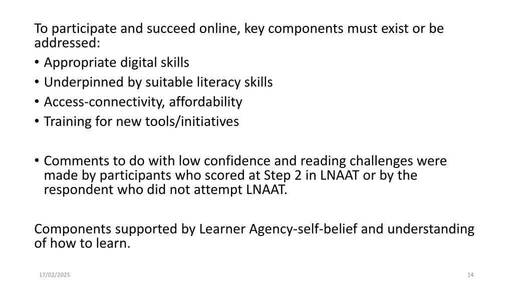 to participate and succeed online key components