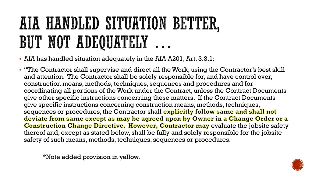 aia handled situation better but not adequately