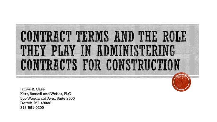 contract terms and the role they play