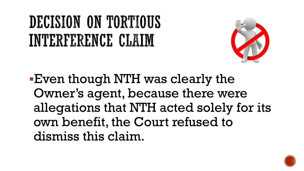 decision on tortious interference claim