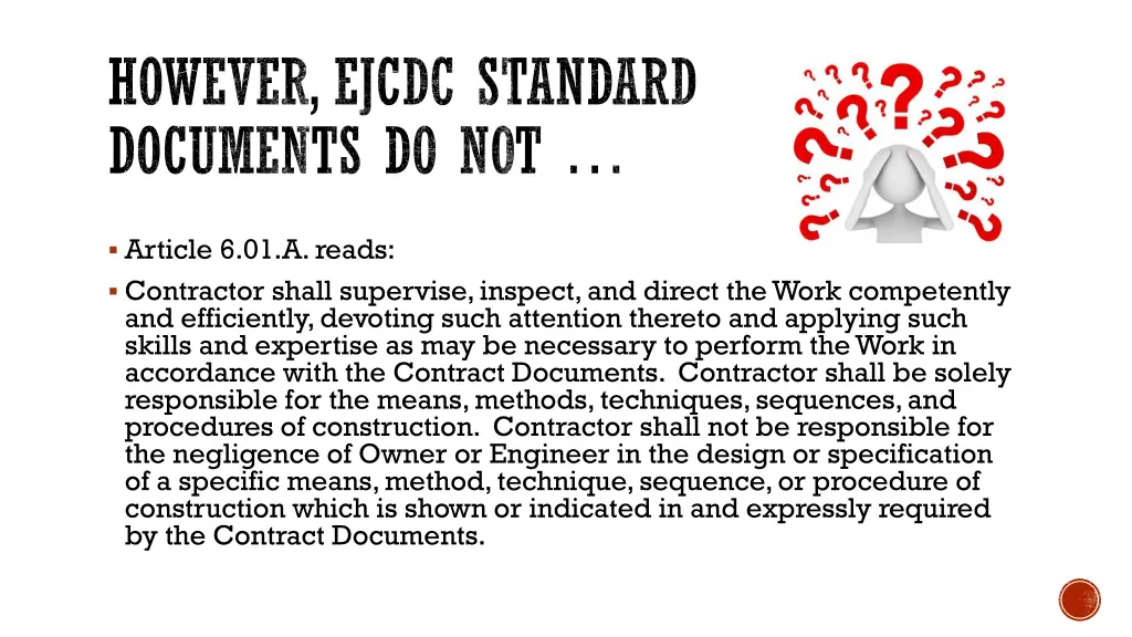 however ejcdc standard documents do not