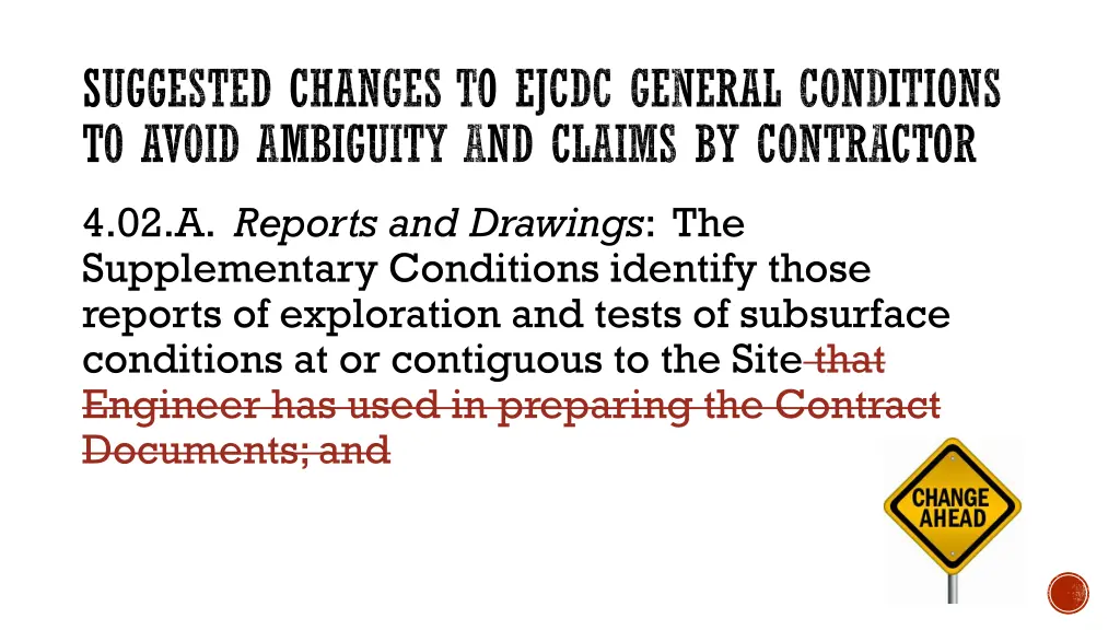 suggested changes to ejcdc general conditions